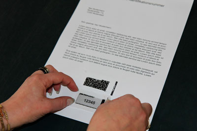 Papier mit PIN-Feld