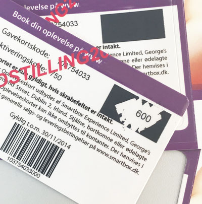 Integrierte Karte mit Rubbelfeld